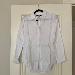 NWT Quince White Linen Button Down Shirt